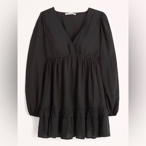 Abercrombie black long-sleeve babydoll dress